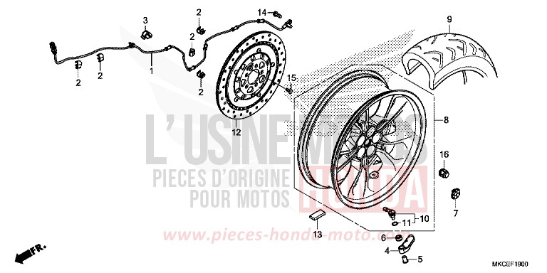 REAR WHEEL for Gold Wing MAT MAJESTIC SILVER METALLIC (NHB70) from 2019
